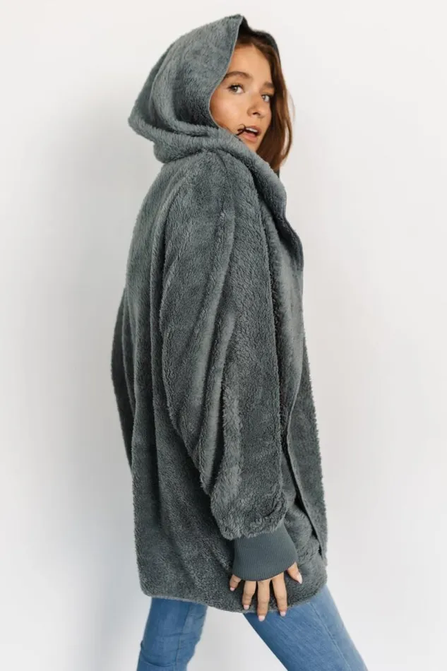 Women Melrose Teddy Jacket Dusty Blue Baltic Born Outerwear