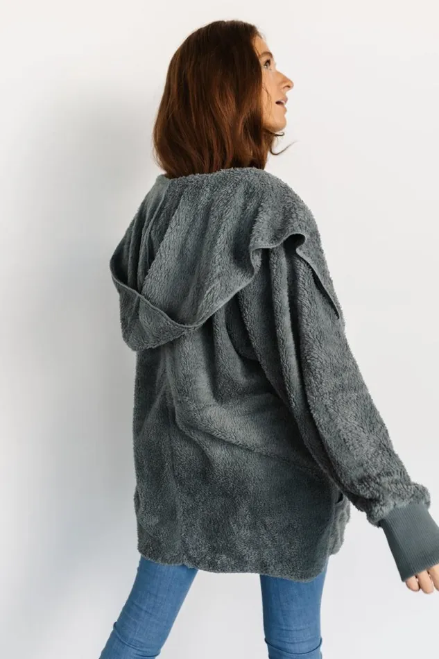 Women Melrose Teddy Jacket Dusty Blue Baltic Born Outerwear