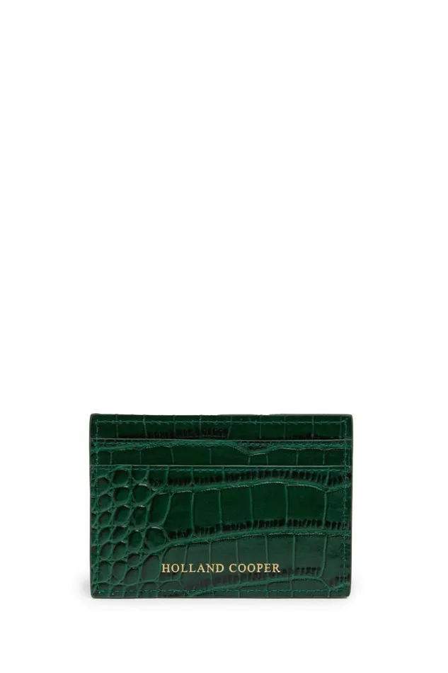 WomenMen Chelsea Card Holder Emerald Croc Holland Cooper Small Leather Goods