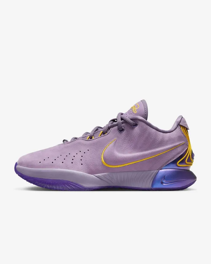 WomenMen Nike All Shoes LeBron XXI 039Freshwater039 Violet Dustpurple Cosmosuniversity Gold