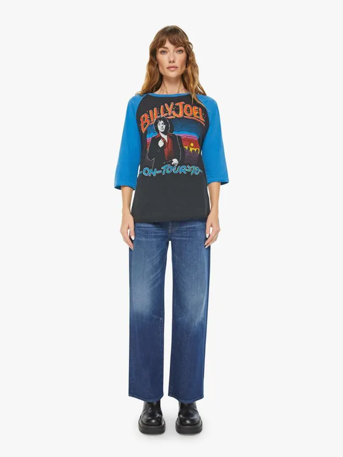 WomenMen Tees Tanks Mother Denim Billy Joel 1978 Raglan Black charcoal