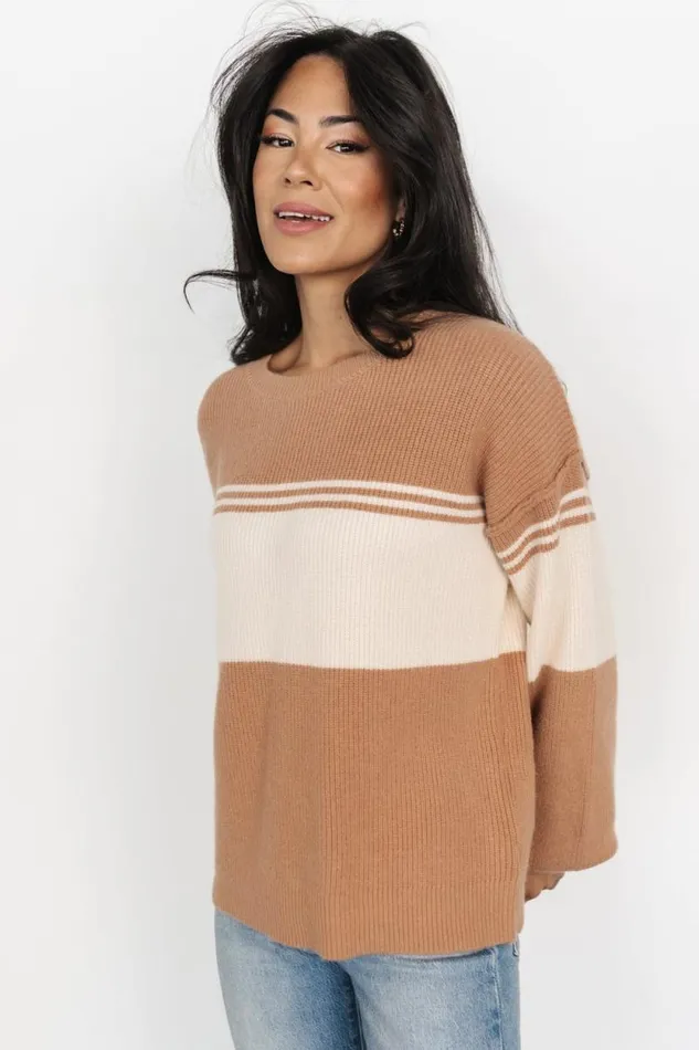 Women Merrill Sweater Camel Cream Baltic Born Sweaters