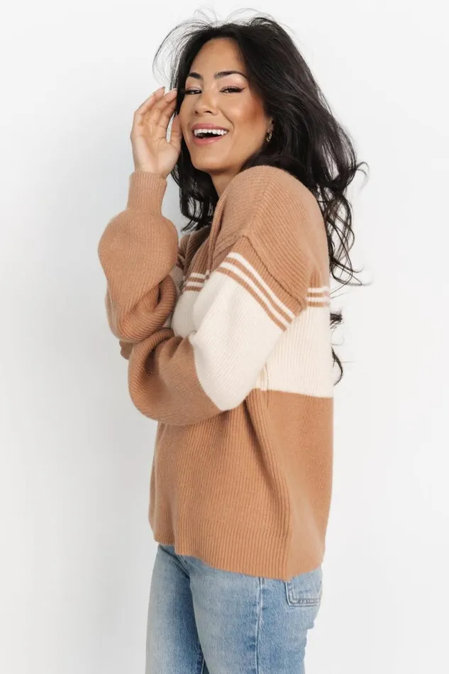 Women Merrill Sweater Camel Cream Baltic Born Sweaters