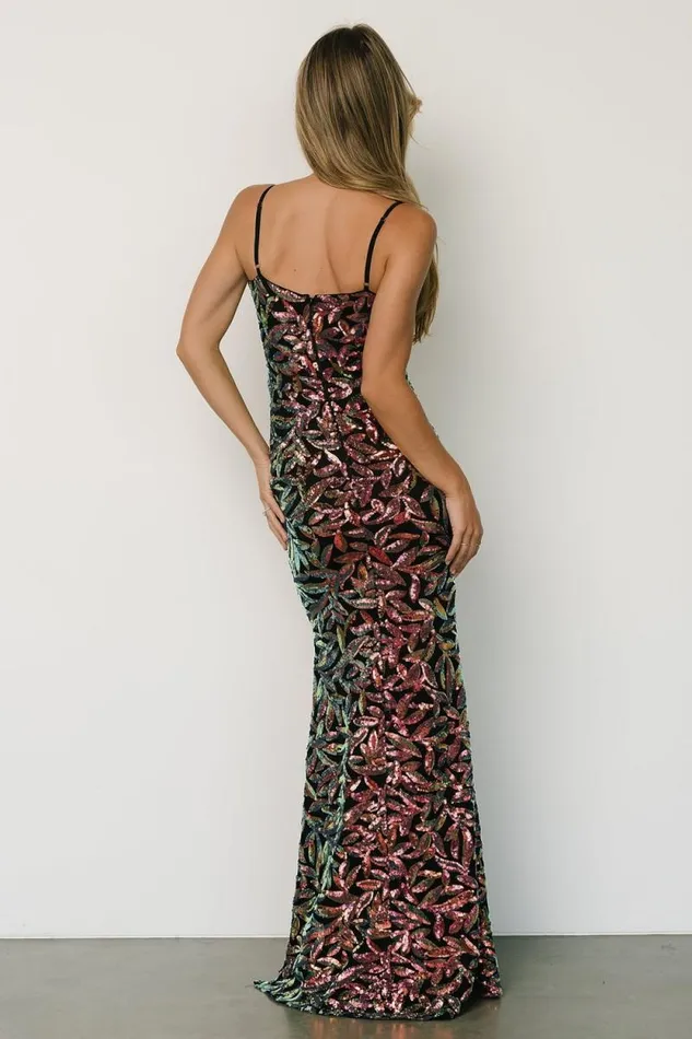 Women Mia Sequin Gown Black Multi Baltic Born Embellished and Sequined