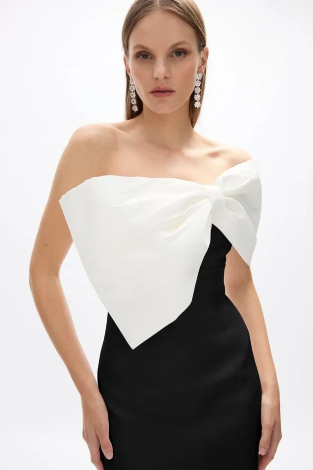 Women Midi Dresses Rachel Gilbert Kace Dress In BlackIvory Women Midi Dresses Rachel Gilbert Kace Dress In BlackIvory