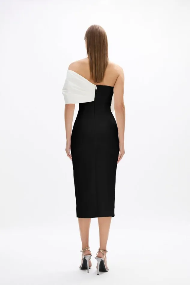 Women Midi Dresses Rachel Gilbert Kace Dress In BlackIvory Women Midi Dresses Rachel Gilbert Kace Dress In BlackIvory
