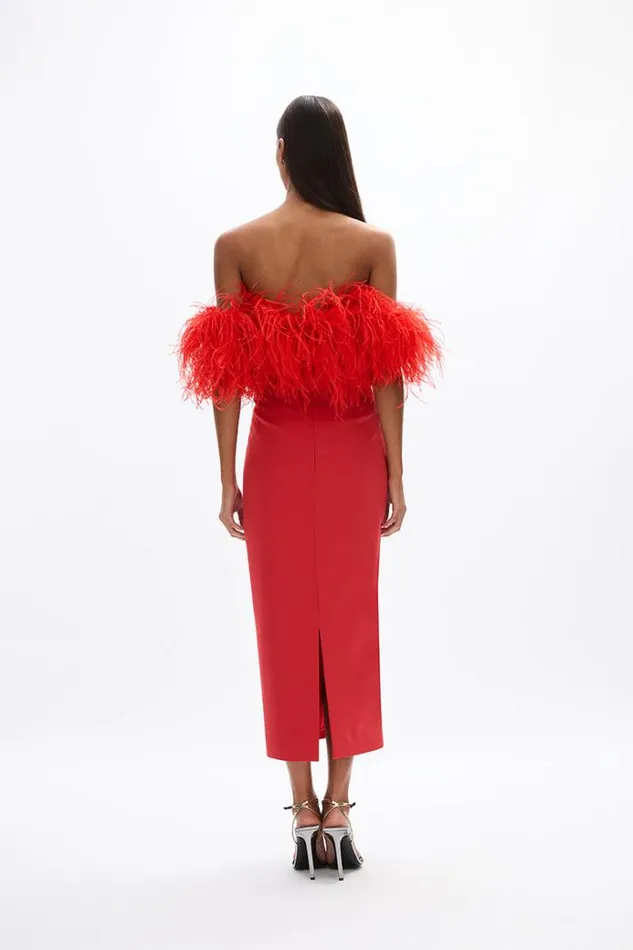Women Midi Dresses Rachel Gilbert Link Dress Bright Red