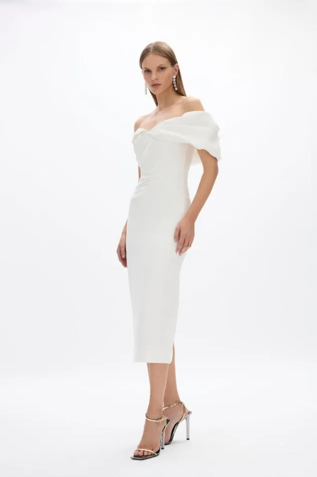 Women Midi Dresses Rachel Gilbert Mattie Dress Ivory