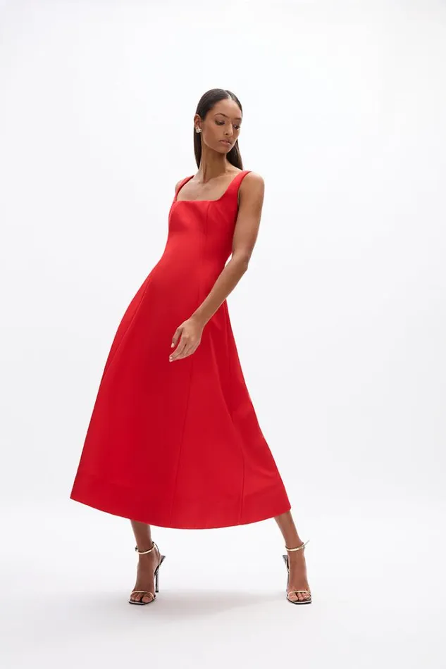 Women Midi Dresses Rachel Gilbert Serra Dress Red