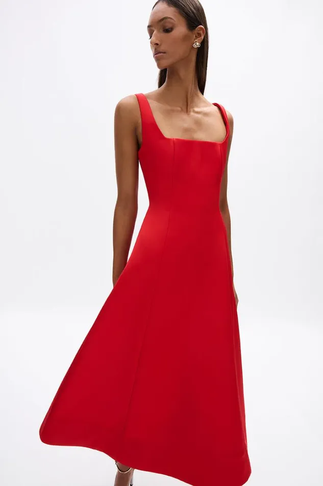 Women Midi Dresses Rachel Gilbert Serra Dress Red