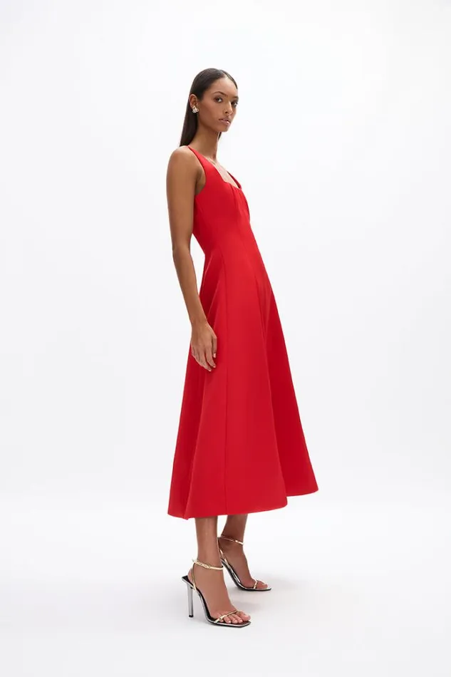 Women Midi Dresses Rachel Gilbert Serra Dress Red
