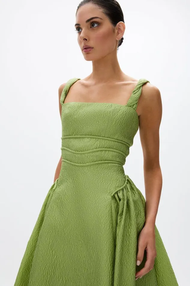 Women Midi Dresses Rachel Gilbert Sophia Strap Dress Greenery