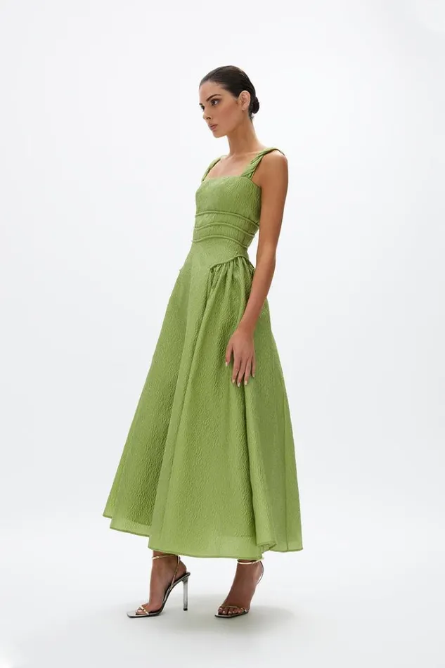 Women Midi Dresses Rachel Gilbert Sophia Strap Dress Greenery