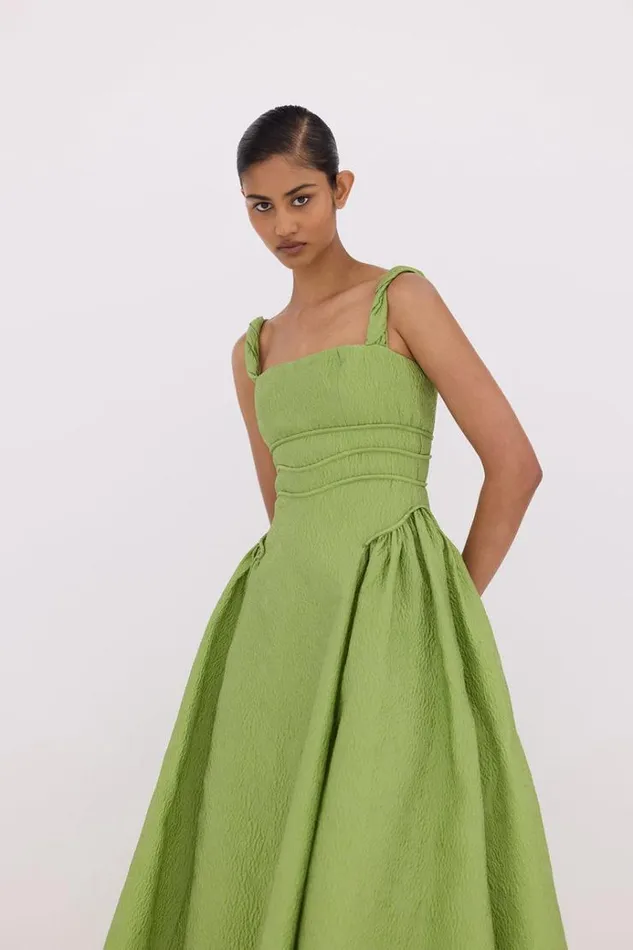 Women Midi Dresses Rachel Gilbert Sophia Strap Dress Greenery