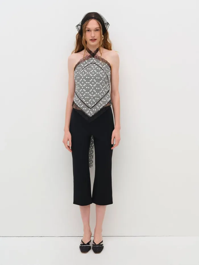 Women Mimi Halter Top Black For Love and Lemons Tops