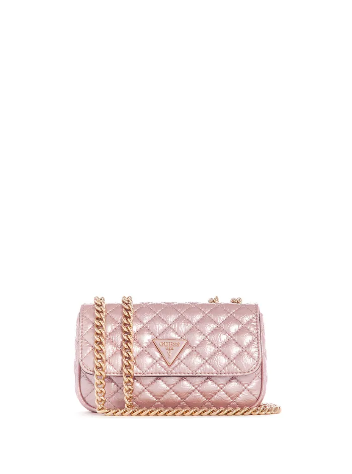 Women Mini Bags GUESS Rose Spark Quilted Mini Crossbody Bag