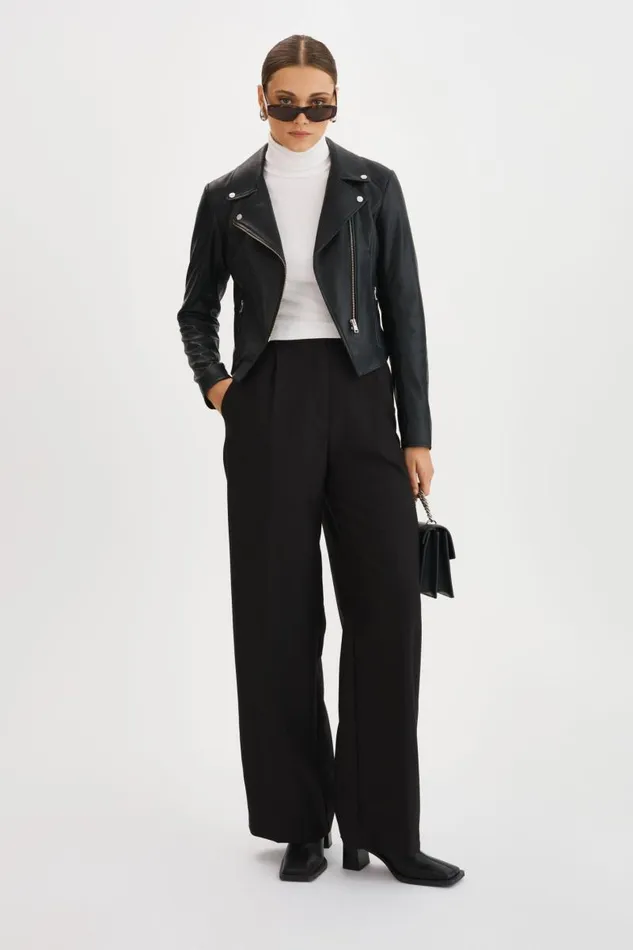 Women MONICA Faux Leather Jacket Black LAMARQUE Leather Jackets Women MONICA Faux Leather Jacket Black LAMARQUE Leather Jackets