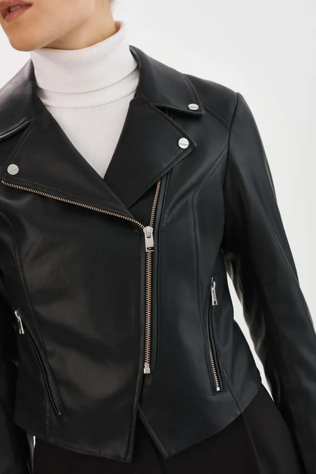 Women MONICA Faux Leather Jacket Black LAMARQUE Leather Jackets Women MONICA Faux Leather Jacket Black LAMARQUE Leather Jackets