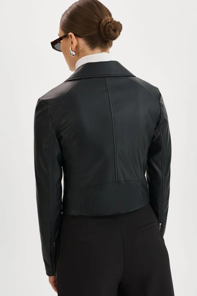 Women MONICA Faux Leather Jacket Black LAMARQUE Leather Jackets Women MONICA Faux Leather Jacket Black LAMARQUE Leather Jackets