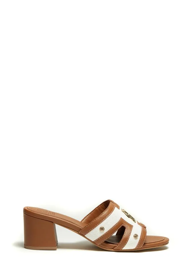 Women Monogram Mule Tan Canvas Holland Cooper Sandals and Slides