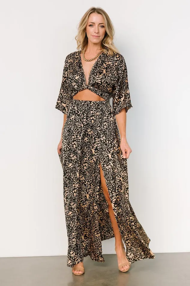 Women Morlana Maxi Dress Black Tan Print Baltic Born Maxi Dresses