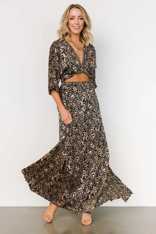 Women Morlana Maxi Dress Black Tan Print Baltic Born Maxi Dresses Women Morlana Maxi Dress Black Tan Print Baltic Born Maxi Dresses