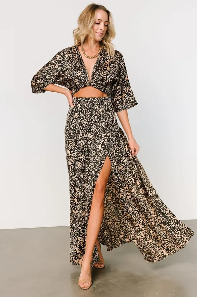 Women Morlana Maxi Dress Black Tan Print Baltic Born Maxi Dresses Women Morlana Maxi Dress Black Tan Print Baltic Born Maxi Dresses
