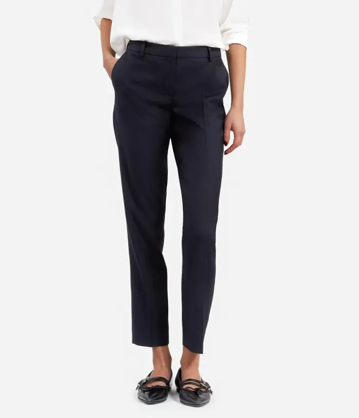 Women Navy Blue Wool Suit Pants Tailored Cut THE KOOPLES Blazers and Suits