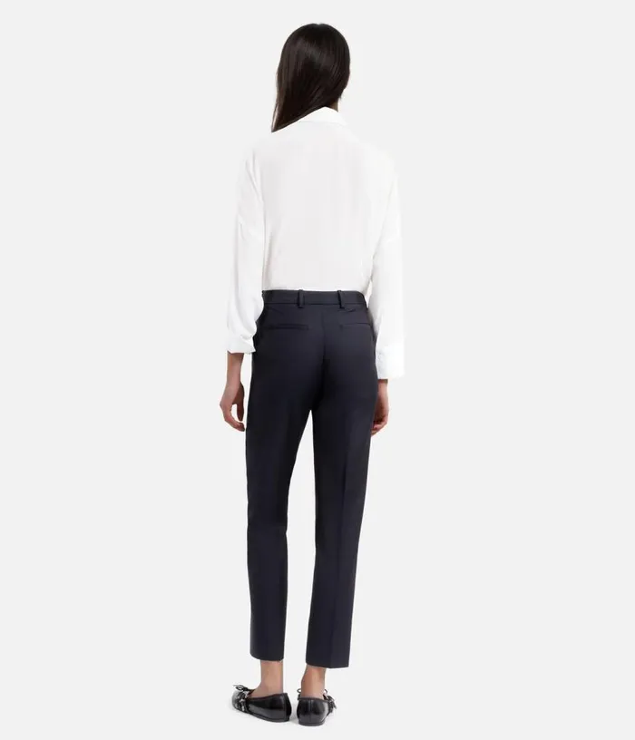 Women Navy Blue Wool Suit Pants Tailored Cut THE KOOPLES Blazers and Suits