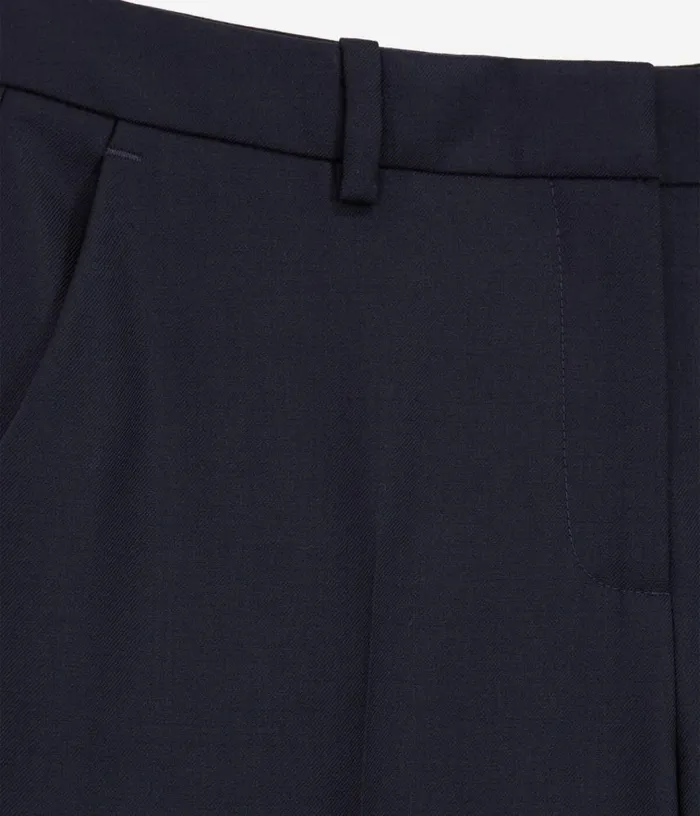 Women Navy Blue Wool Suit Pants Tailored Cut THE KOOPLES Blazers and Suits