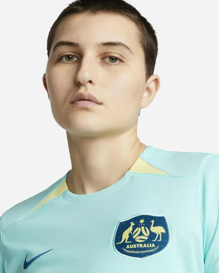 Women Nike All Clothing Australia 2023 Stadium Away Hyper Turquoisegreen Abysslight Citrongreen Abyss