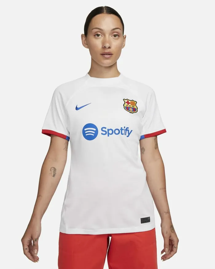 Women Nike All Clothing FC Barcelona 202324 Stadium Away Whiteuniversity Redroyal Blueroyal Blue