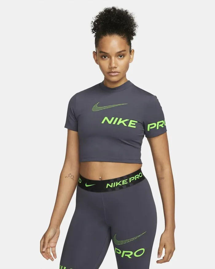 Women Nike All Clothing Pro DriFIT Gridirongreen Strike