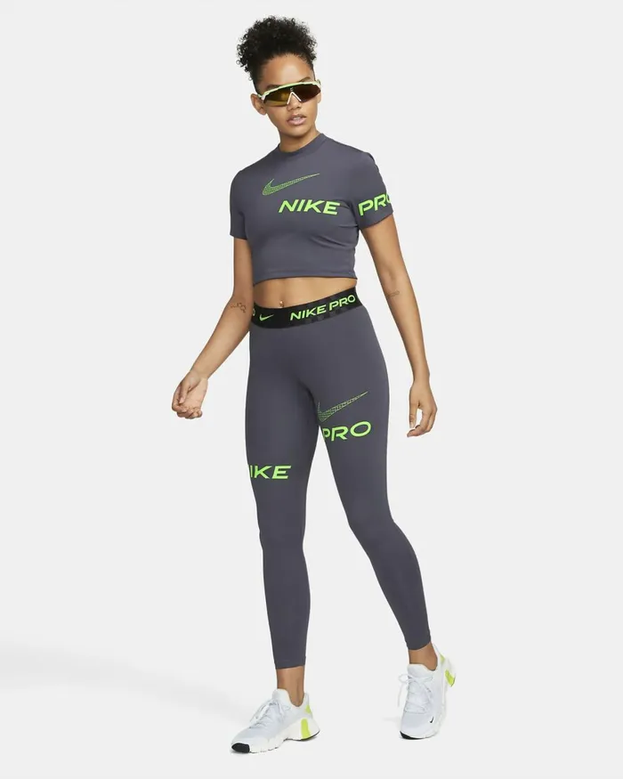 Women Nike All Clothing Pro DriFIT Gridirongreen Strike