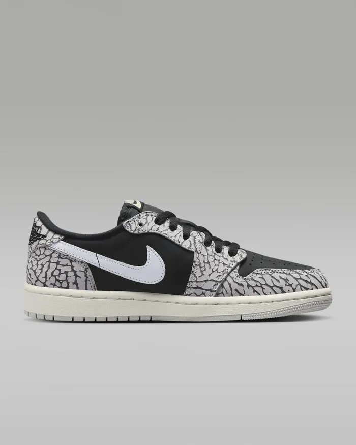 Women Nike All Shoes Air Jordan 1 Low OG Blacktech Greywhitemuslin