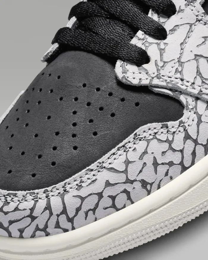 Women Nike All Shoes Air Jordan 1 Low OG Blacktech Greywhitemuslin