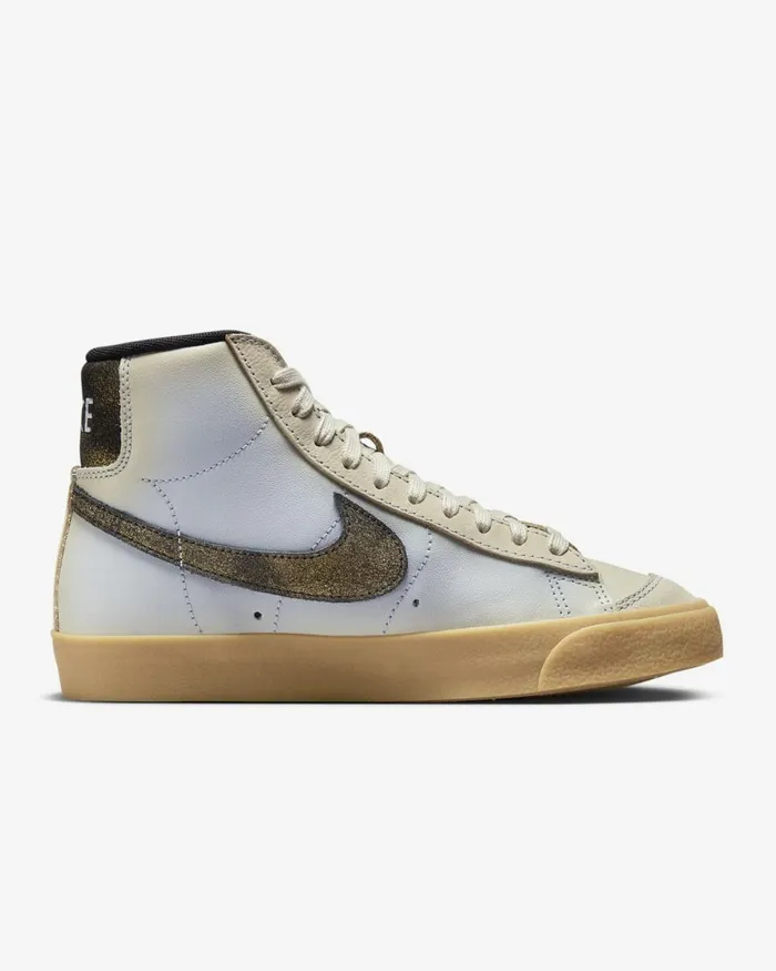 Women Nike All Shoes Blazer Mid 03977 Premium Light Orewood Browntopaz Goldblue Whispergum Yellow