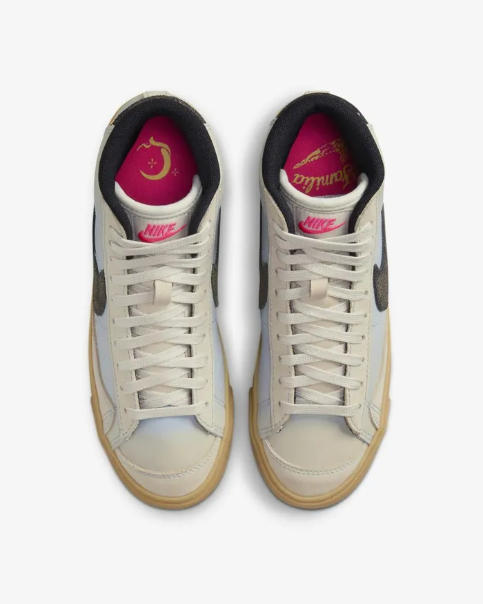 Women Nike All Shoes Blazer Mid 03977 Premium Light Orewood Browntopaz Goldblue Whispergum Yellow