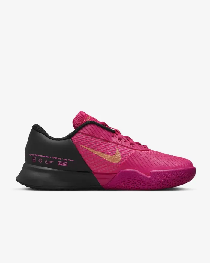 Women Nike All Shoes NikeCourt Air Zoom Vapor Pro 2 Premium Fireberryblackmetallic Rose Goldmulticolour