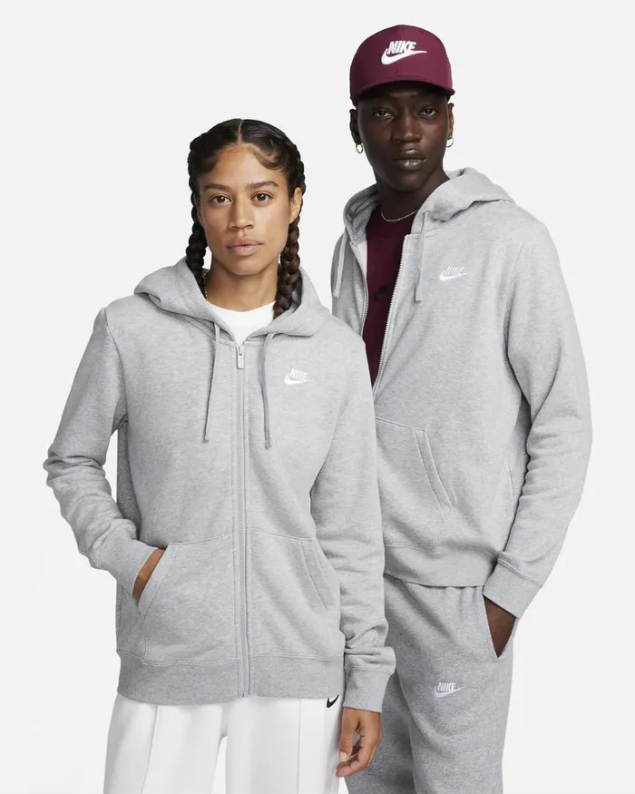 Women Nike Hoodies And Sweatshirts Sportswear Club Fleece Dark Grey Heatherwhite