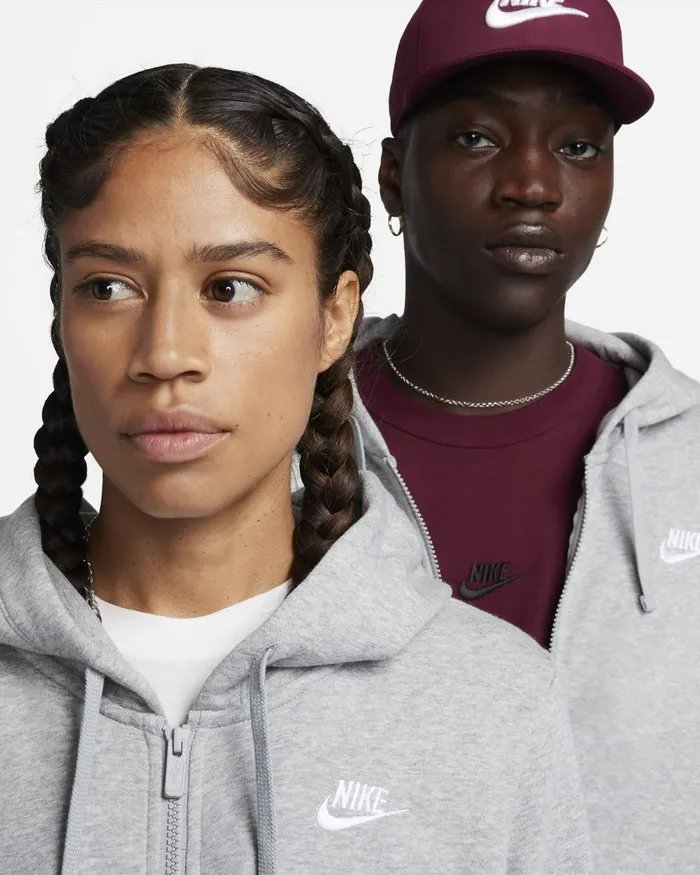 Women Nike Hoodies And Sweatshirts Sportswear Club Fleece Dark Grey Heatherwhite