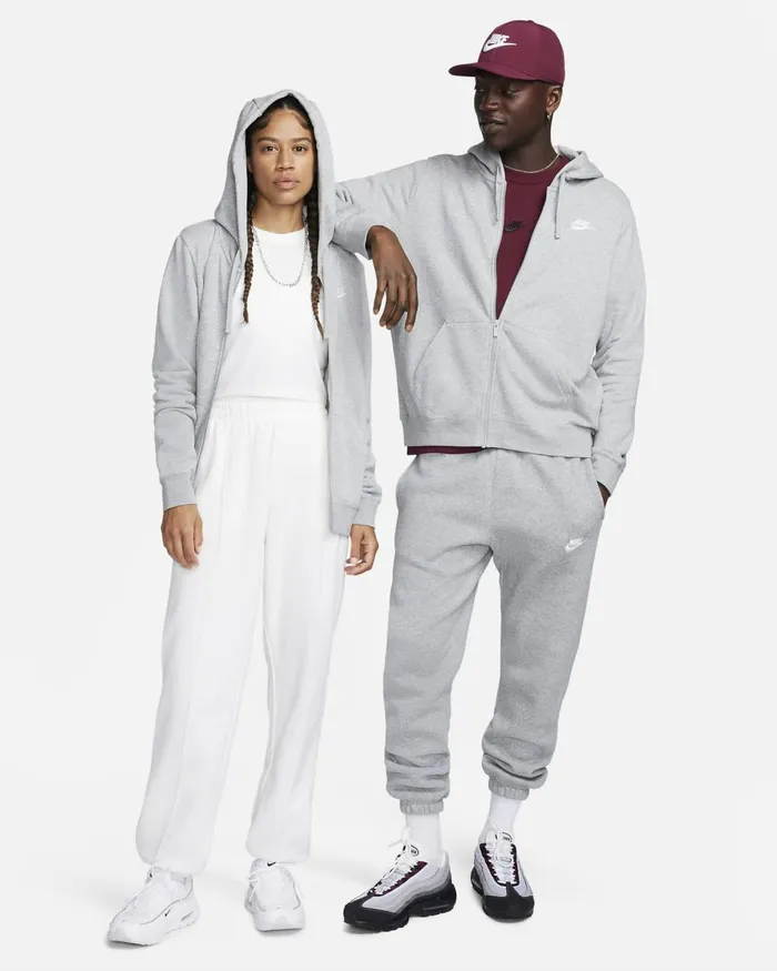 Women Nike Hoodies And Sweatshirts Sportswear Club Fleece Dark Grey Heatherwhite