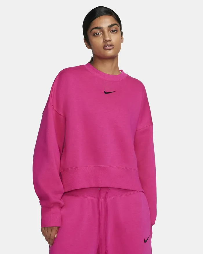 Women Nike Hoodies And Sweatshirts Sportswear Phoenix Fleece Fireberryblack