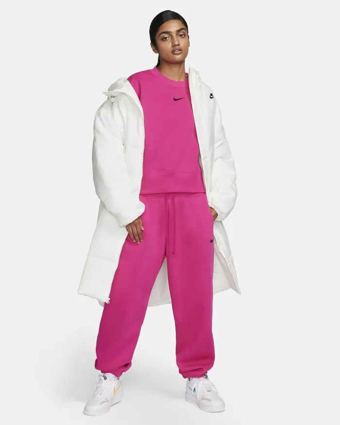 Women Nike Hoodies And Sweatshirts Sportswear Phoenix Fleece Fireberryblack