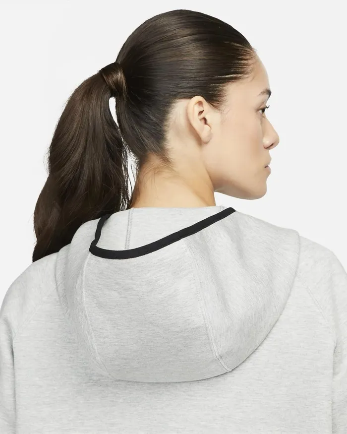 Women Nike Hoodies And Sweatshirts Sportswear Tech Fleece OG Dark Grey Heatherblack