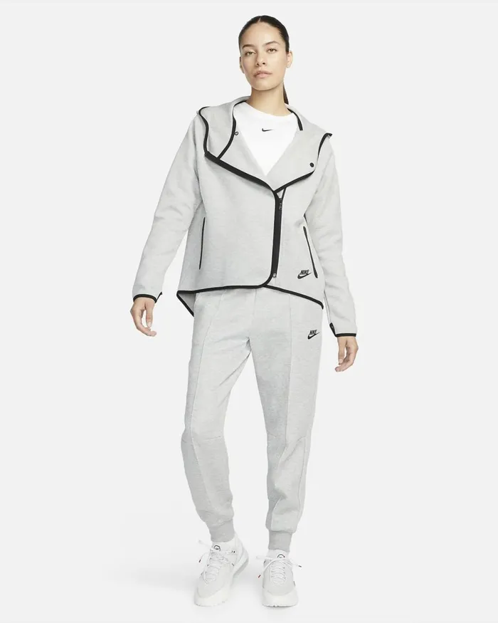Women Nike Hoodies And Sweatshirts Sportswear Tech Fleece OG Dark Grey Heatherblack