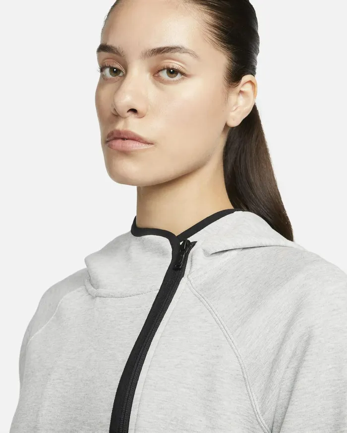 Women Nike Hoodies And Sweatshirts Sportswear Tech Fleece OG Dark Grey Heatherblack