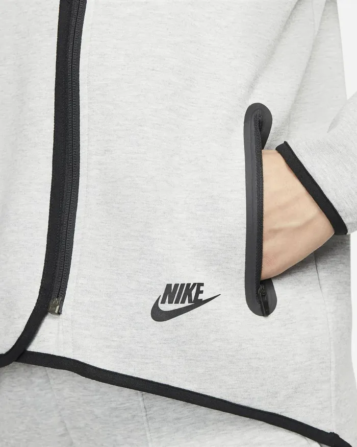 Women Nike Hoodies And Sweatshirts Sportswear Tech Fleece OG Dark Grey Heatherblack