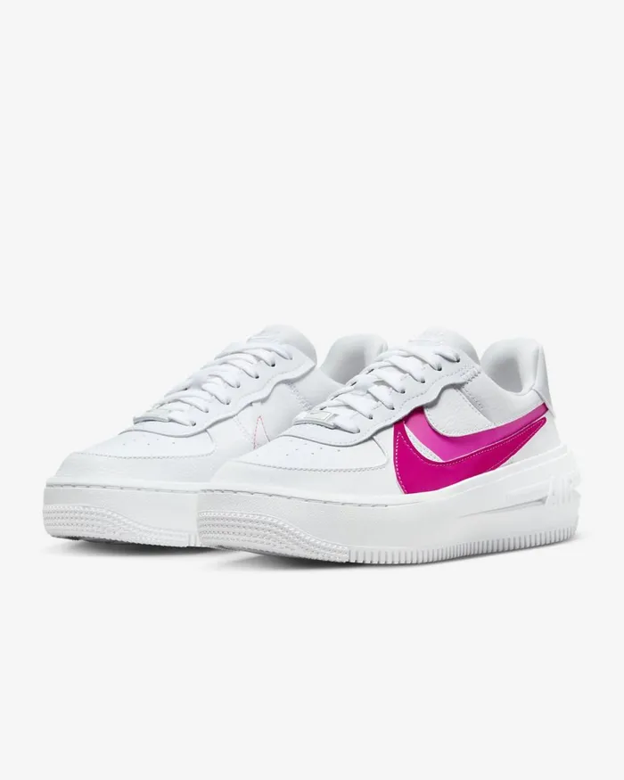 Women Nike Lifestyle Air Force 1 PLTAFORM Whitefireberryfierce Pink