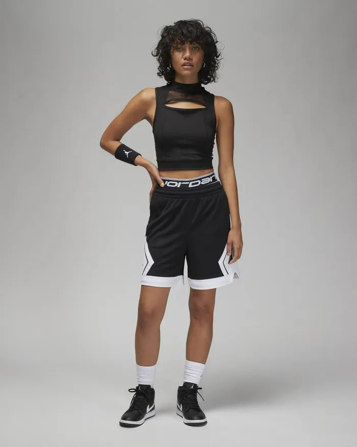 Women Nike Shorts Jordan Sport Blackwhitewhiteblack